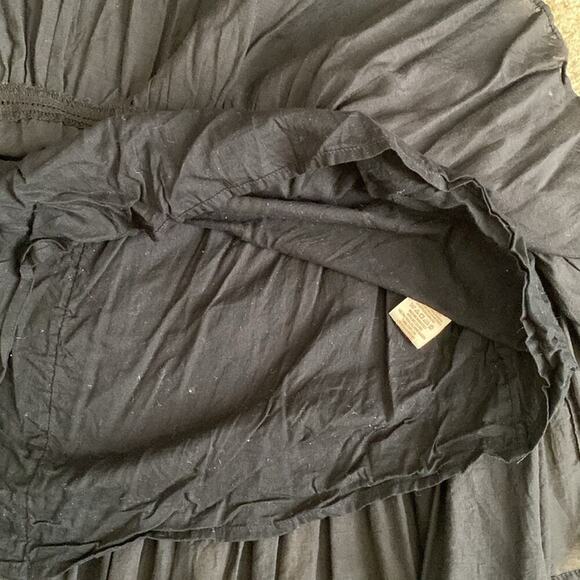 Free People Sunbeams Mini Dress Embroidered Boho Off Shoulder Flowy Black Small - Picture 12 of 14